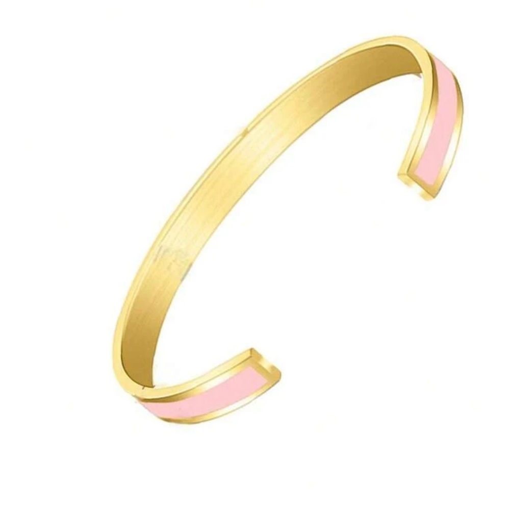 Gold and Pink Cuff Bracelet